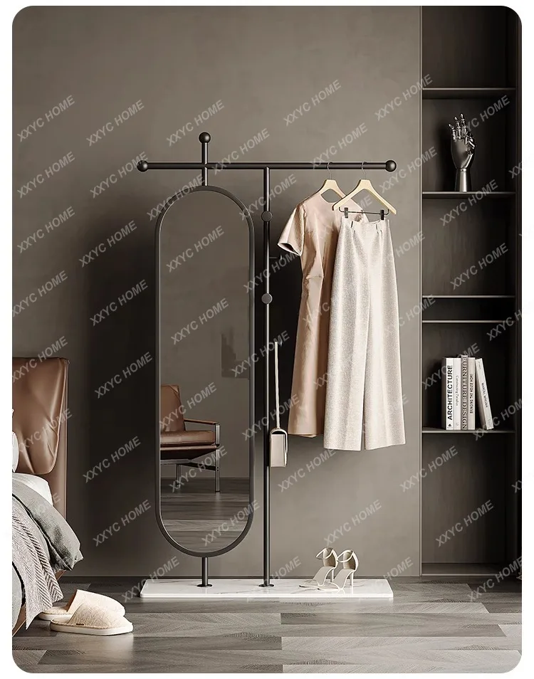 Light luxury coat rack full-length mirror integrated floor-to-ceiling bedroom with mirror rotatable  model