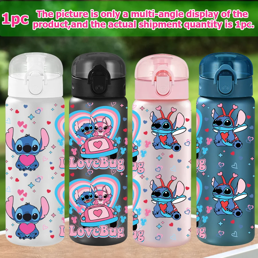 1 Stück Disney, Stitch, Love bedruckt 23–32 Unzen verschiedene Kunststoff-Wasserflaschen tragbare Sport-Wasserbecher Geburtstagsgeschenke