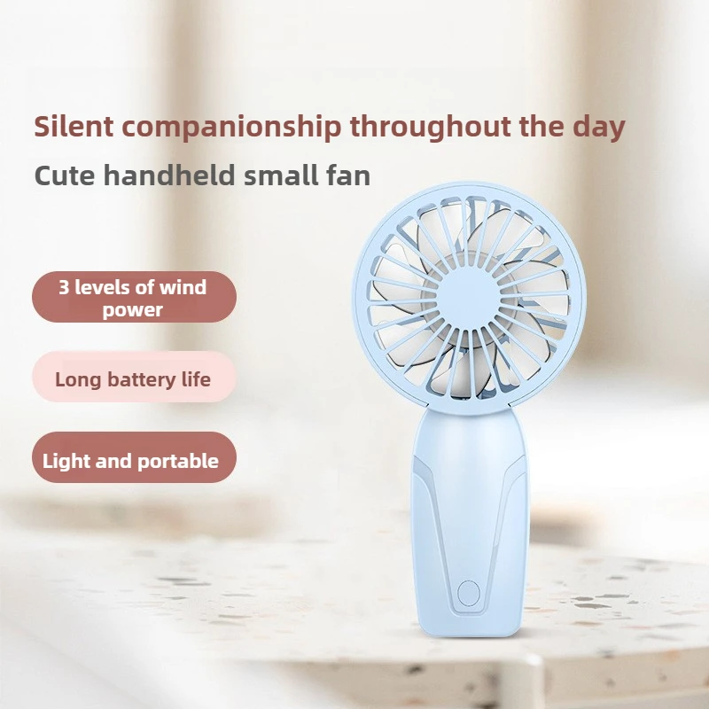 Portable Handheld Small Fan ABS Lightweight Cute Appearance USB Rechargeable Mini Fan for On Go Cooling Portable Mini Pocket Fan
