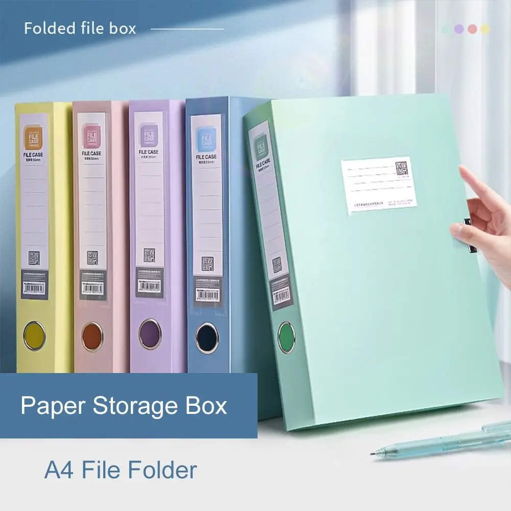 Simple Thickened A4 File Folder Dustproof PP Plastic Paper Storage Box Morandi Color Document Case Projects