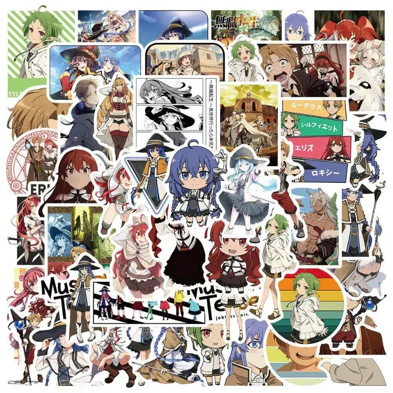 50/30/10PCS Rudeus Greyrat Roxy Migurdia Shirfine Popular Anime Decoration Suitcase Refrigerator Notebook Waterproof Sticker