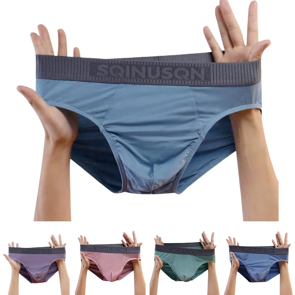 

Men's Breathable Thin Briefs Underwear Soft Fabric with Pouch Design Model Underpants Providing Support and Comfort
