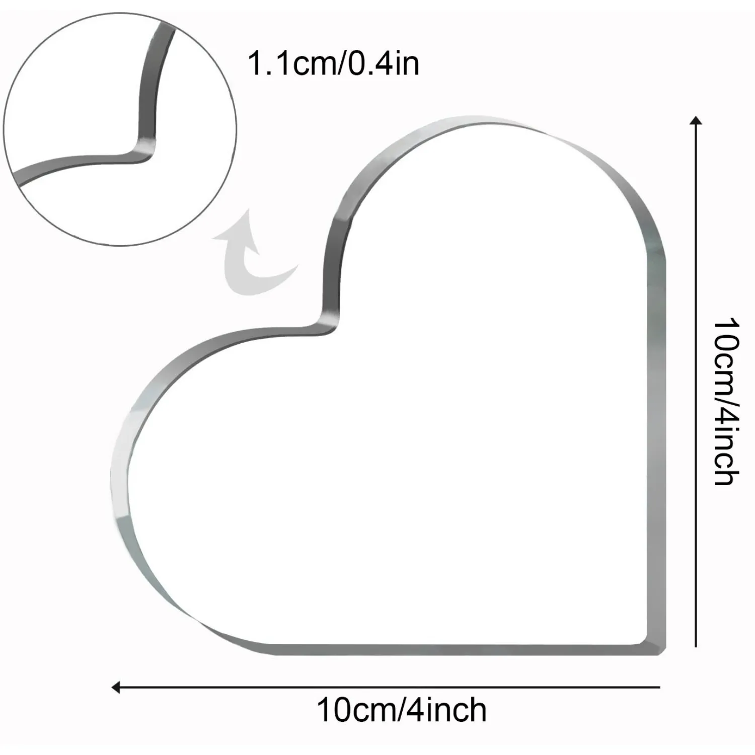 4x4 Acrylic Heart Wall Art, Personalized Teacher Appreciation Gift, Decorative Metal Sign for Students Birthday