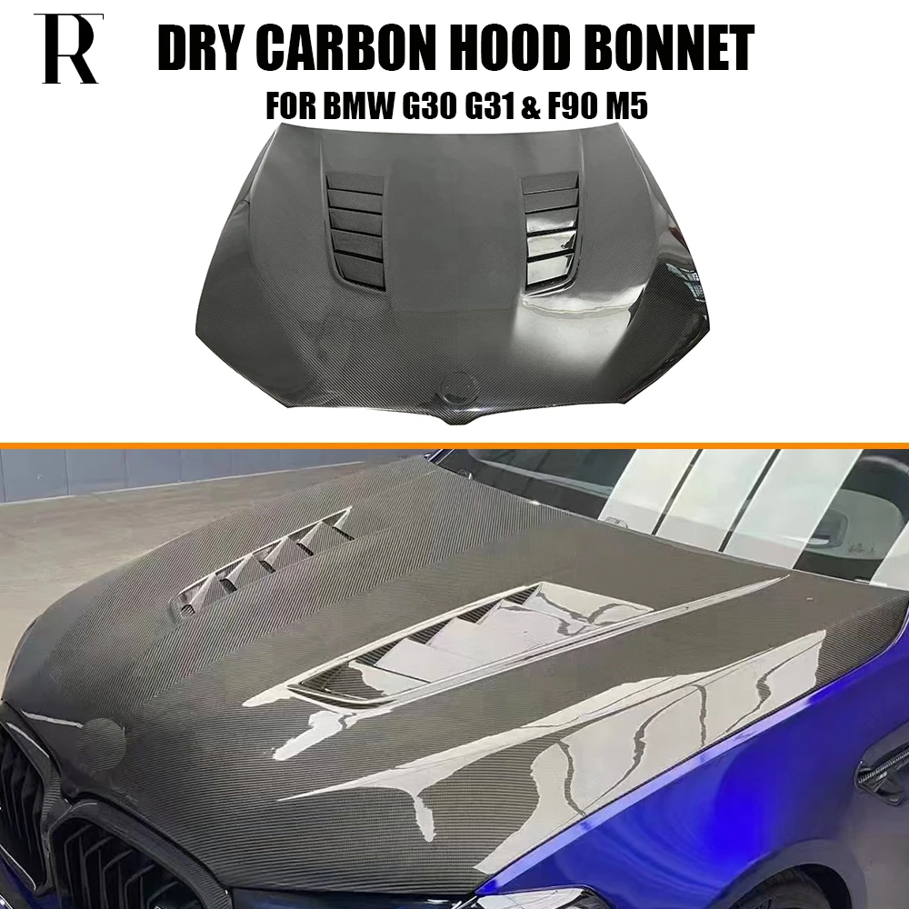 

Сухой передний бампер из углеродного волокна, крышка капота для BMW G30 Sedan G31 Wagon 520 530 540 M550 F90 M5 и Competition 2017-2023