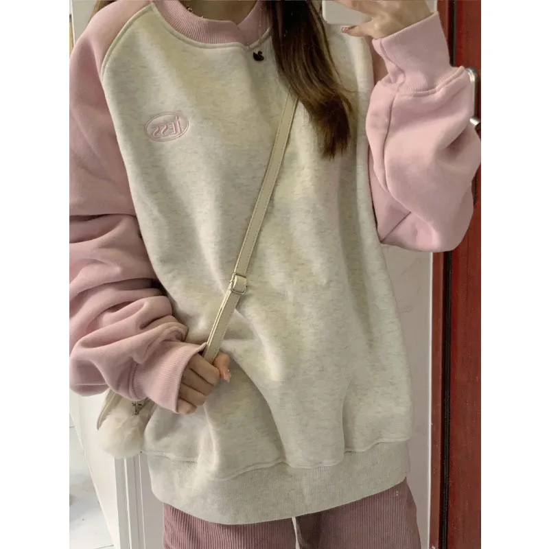 

Женские укороченные толстовки с леопардовым принтом, смесь хлопка, манжеты, шейный ремешок, романтическая фланелевая петля, чистая рабочая одежда в клетку для подростков