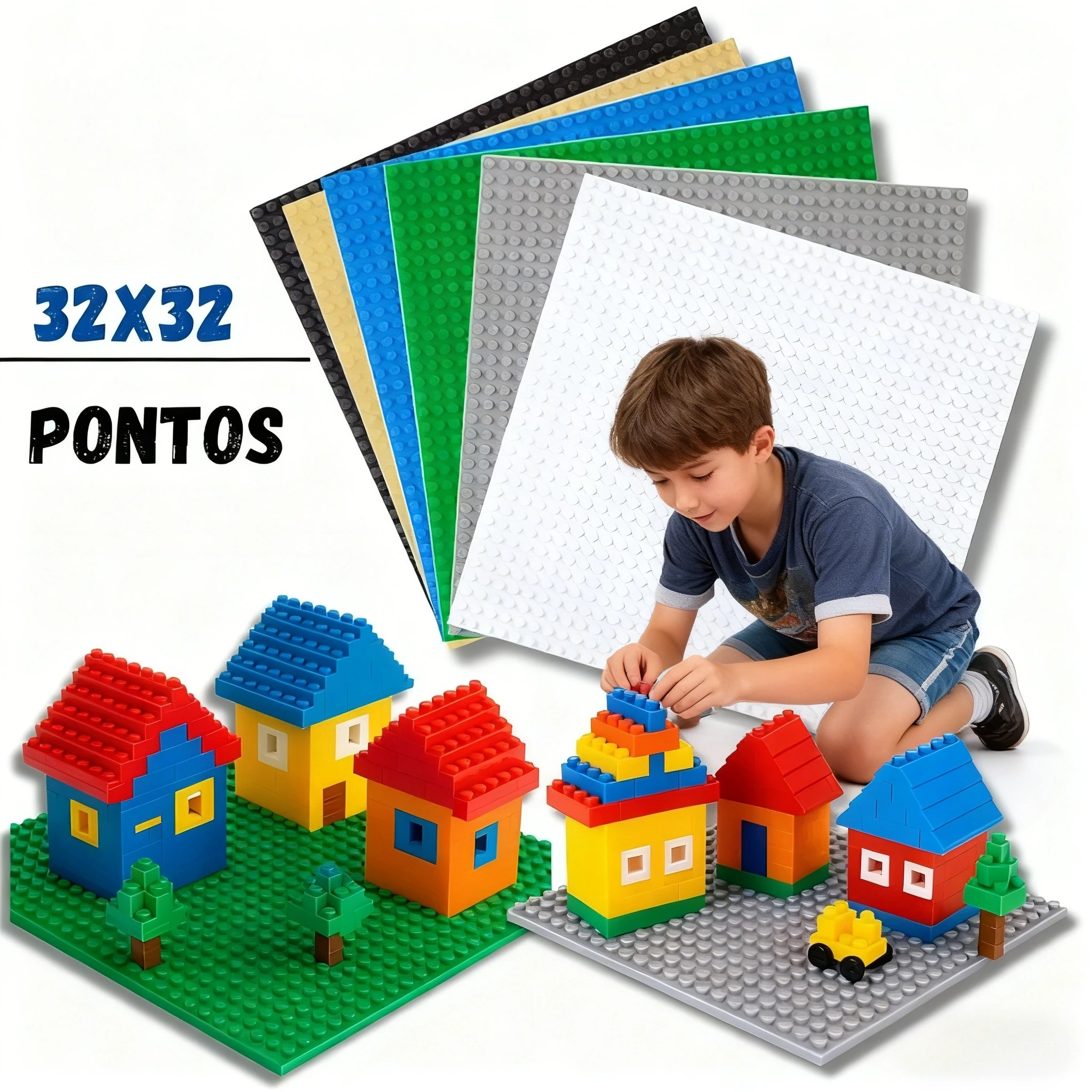 

32x32 строительная опорная плита для мелких кирпичей, совместимая строительная доска для детей, творческое здание и игры
