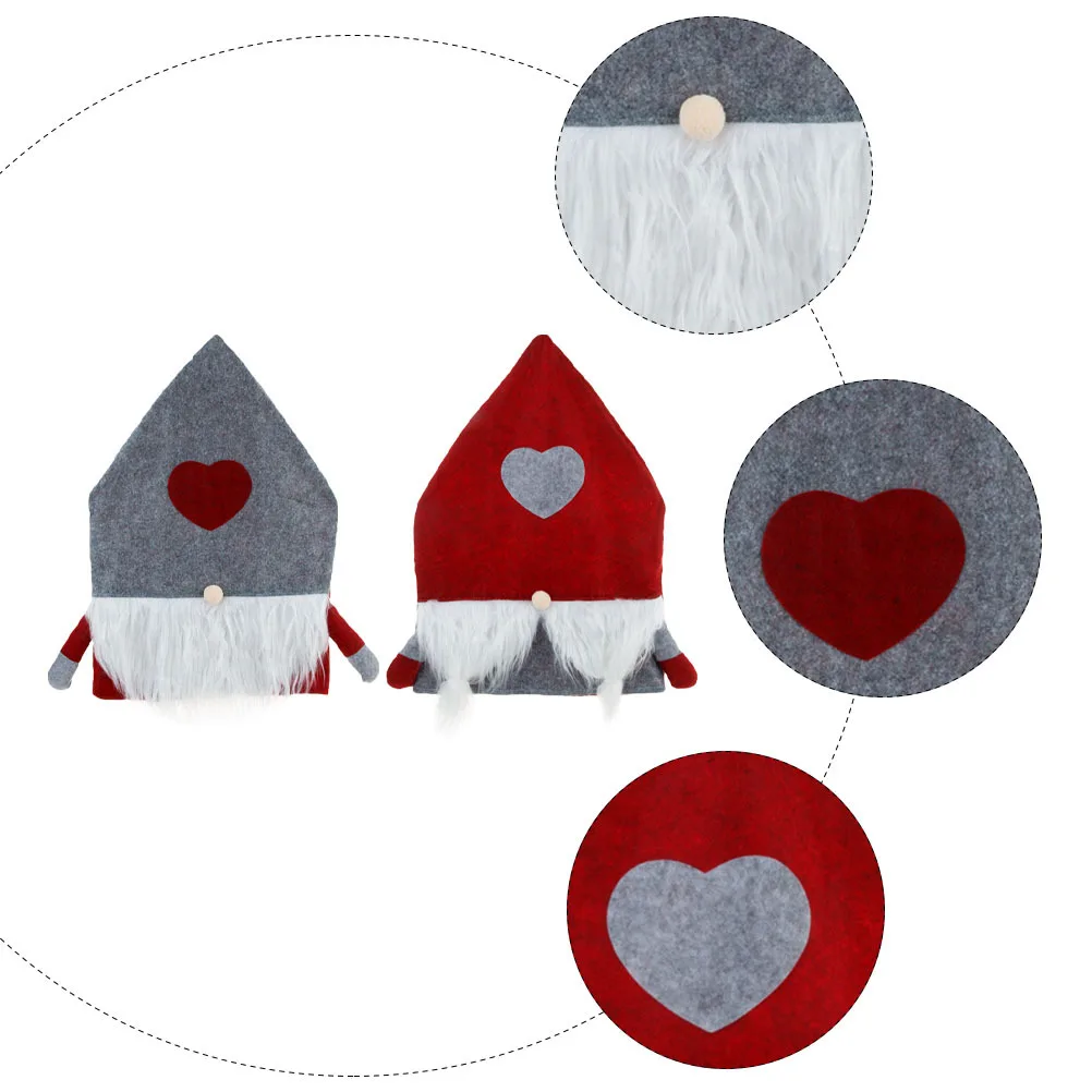 

2pcs Christmas Nordic Adorable Seat For Home Hotel Festive Xmas Chair Seat Cover Lovely Wool Felt Chair Cover