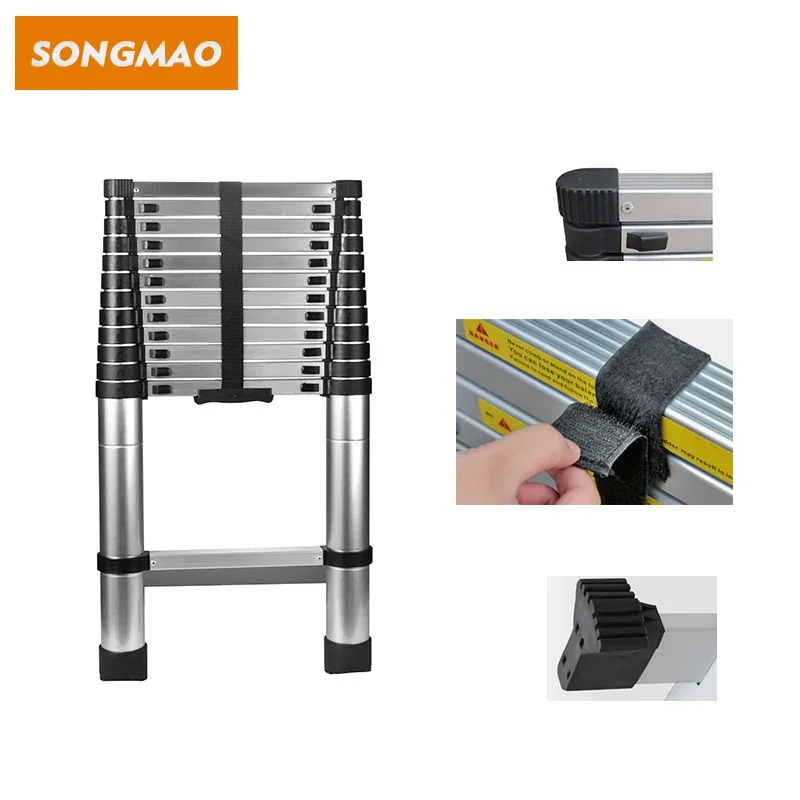 SONGMAO NEW Aluminium Scaffolding Telescopic Ladders , Folding Aluminum Ladders Scaffolding With Wheels