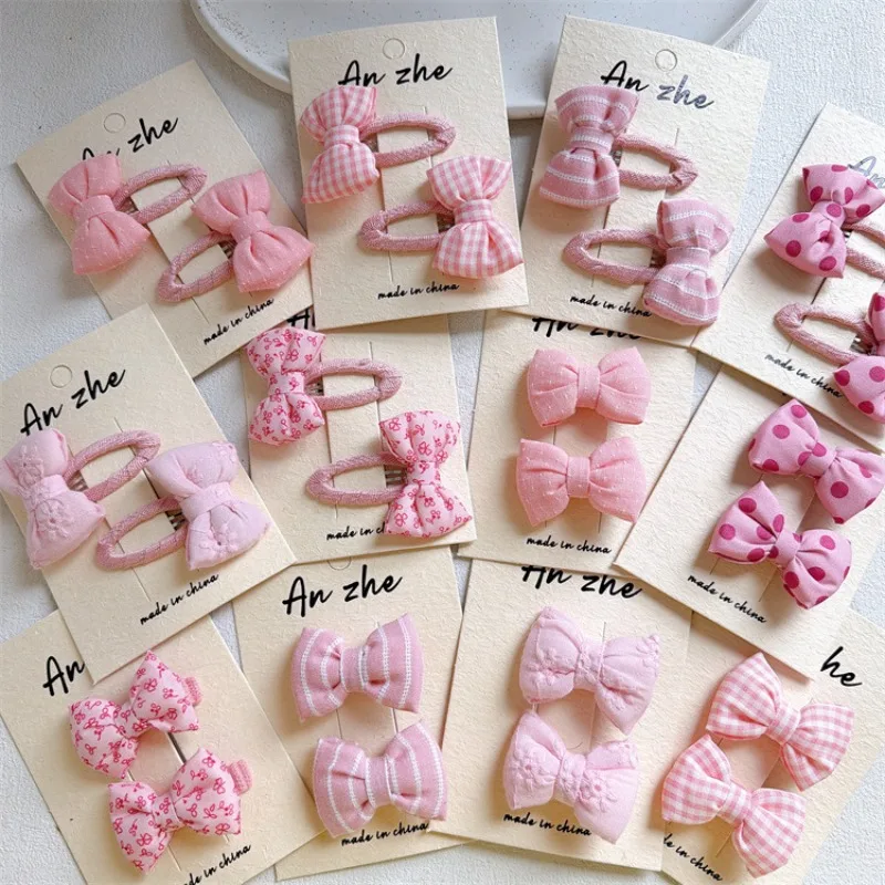 

Pink Fabric Bow Hair Clips for Girls Sweet Charming Design Multiple Styles Available Non Slip Grip Gentle on Hair Daily Wear