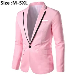 Blazer de moda masculina, ternos de casamento, festa de negócios, casaco outwear, traje masculino, plus size, 4XL, 5XL