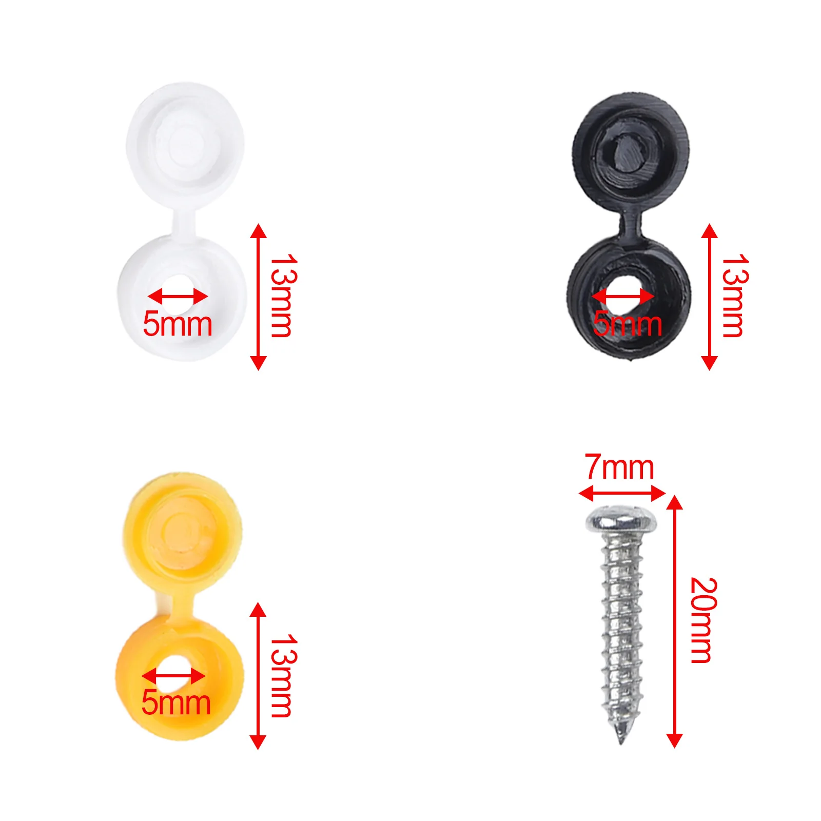 48Pcs Screw Cover Cap White Black Grey Plastic Screw Cap Cover Nail Nuts Bolts Decorative Cover Screw Folding Cap