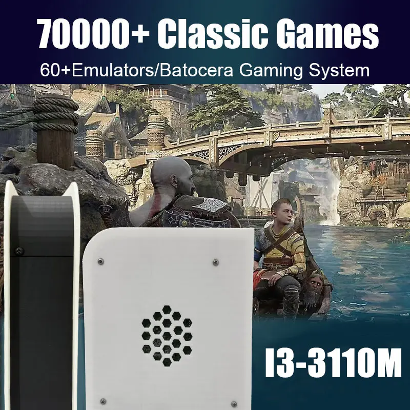 Wireless Handle 8G RAM Retro Game Console 2T ROM M15 Batocera I3-3110M 70000+Games For Wii PS2 PSP NGC N64 Windows11 Play On TV