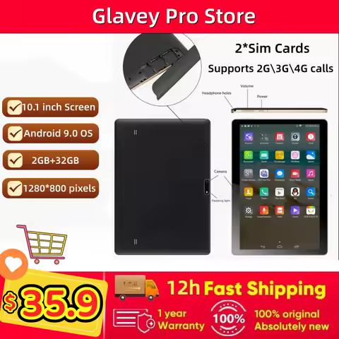 6580 10.1" Android 9.0 Tablet PC 2GB RAM 32GB ROM MT6580 Quad-core Supports 2G\3G\4G Calls 1280 x 800 Pixels Dual Camera Type-C