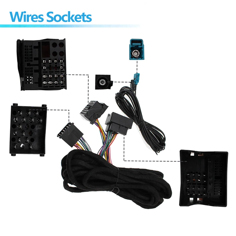 

17-контактный 40-контактный головной блок Android для радиоприемника Fakra Antenna Power 6M Удлинительный жгут проводов для BMW X5 M3 M5 E46 E38 E39 E53