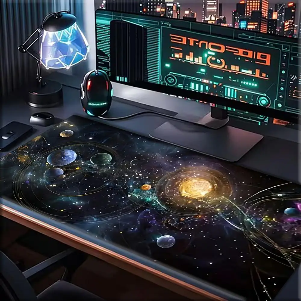 Galaxy Planet Cosmic Mouse Pad Large Gaming Mousepads Space Nebula Non-slip LaptopTablet Mat Soft Pad Playmat Office Table Decor