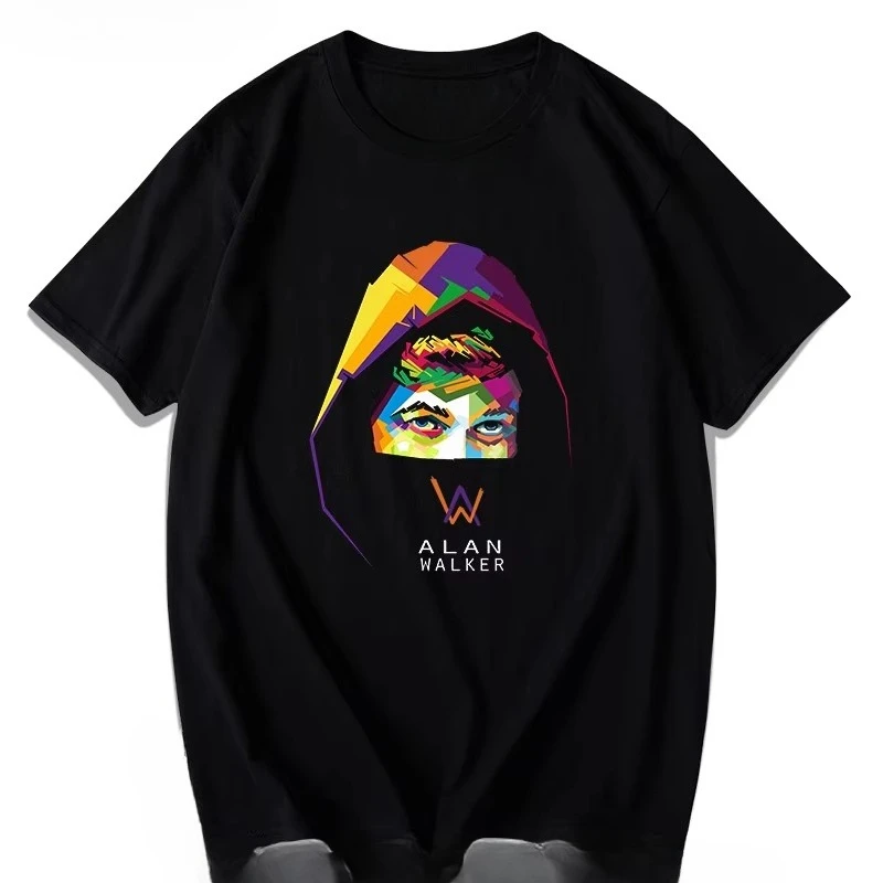 

Alan Walker Short-sleeved Pure Cotton Breathable Printed Electronic Music DJ Merchandise Loose Tops Breathable Tee