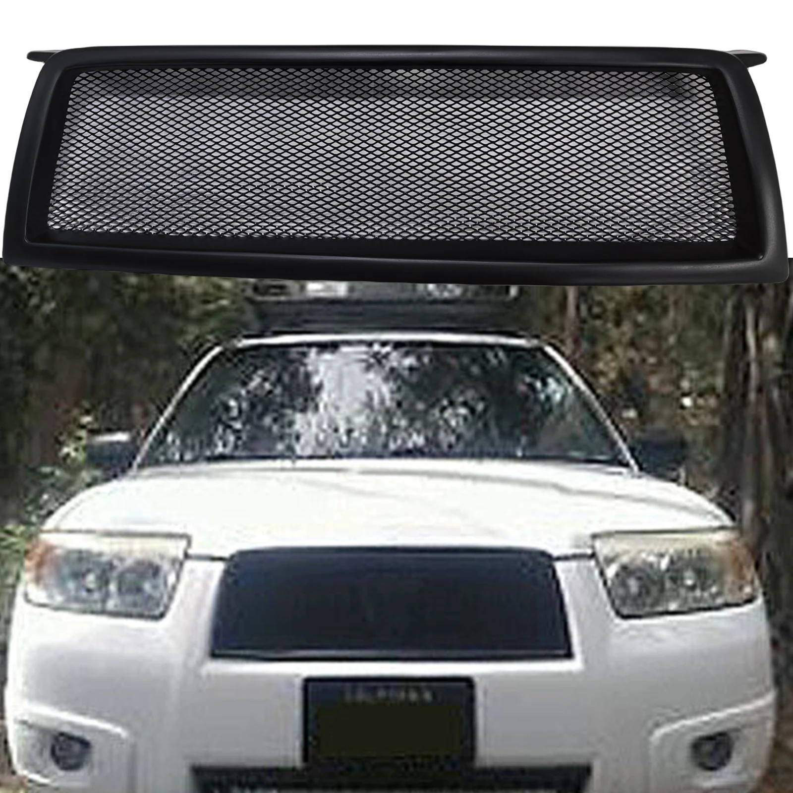 

Car Front Racing Grill Grille Upper Bumper Hood Mesh Grid For Subaru Forester 2006 2007 2008