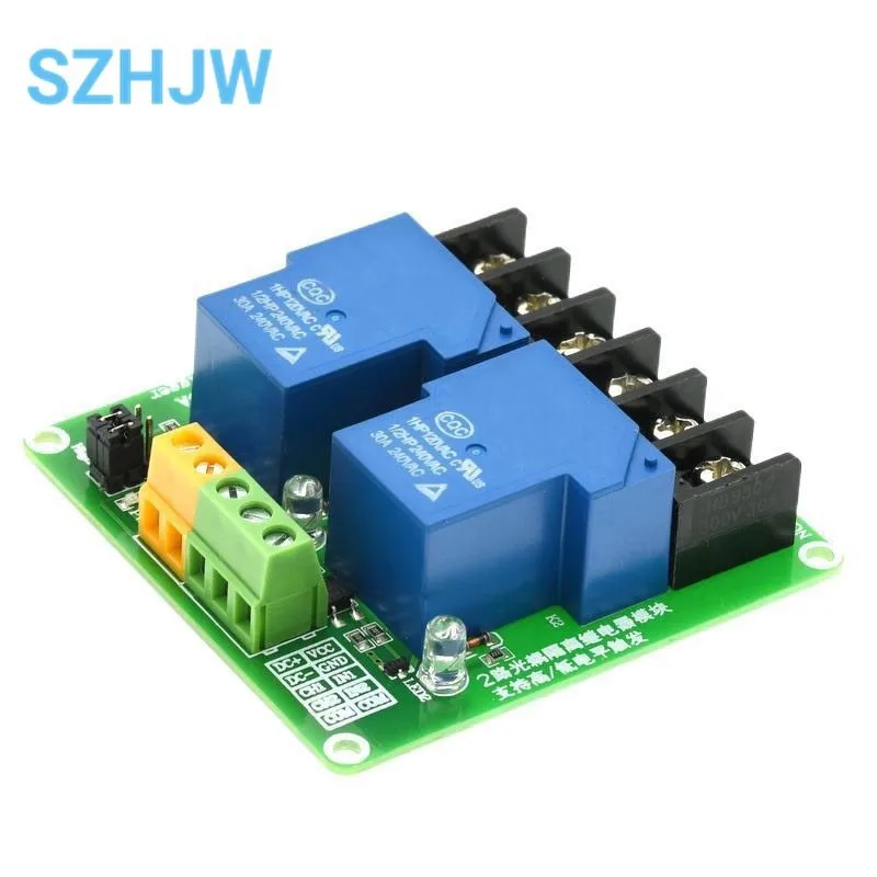 Two Channel 2-way DC 5V Relay Module 30A Optocoupler Isolation Module High And Low Level Trigger Relay For Smart Home PLC