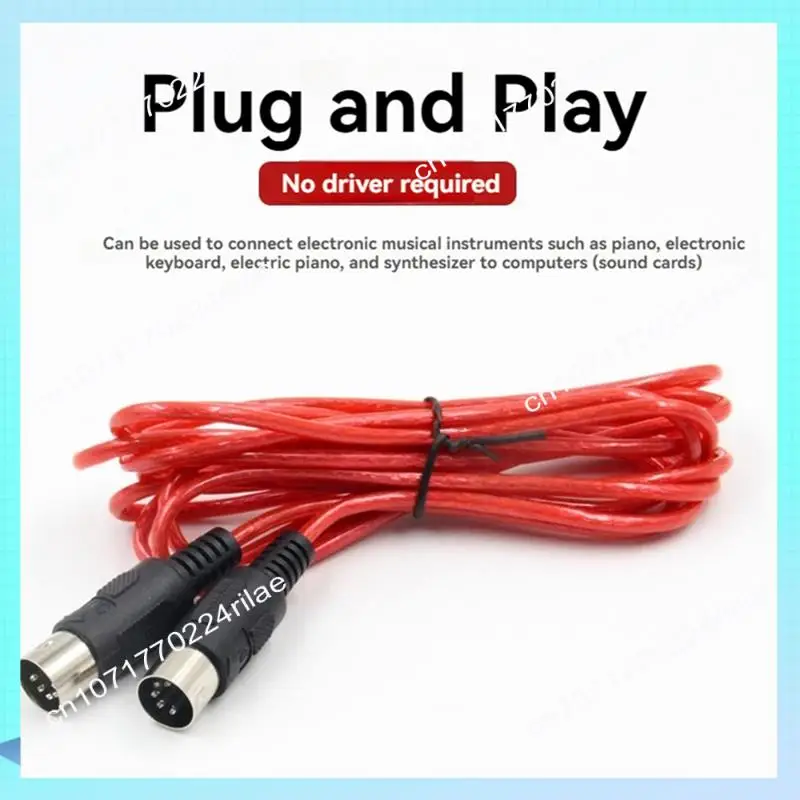 A17Z MIDI Extension Cable 5Pin Male To Male MIDI Cable For Electric Piano Guitar Instrument PC Cable 5M