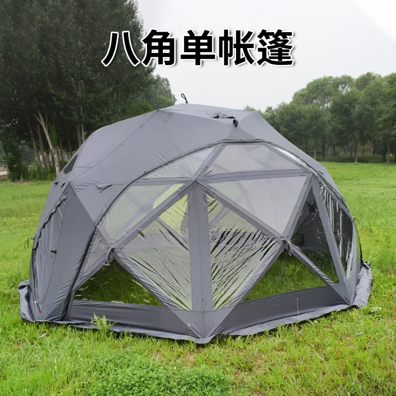 Manufacturer's octagonal single tent, field camping, mosquito-proof, quick-opening tent, vinyl octagonal folding round tent