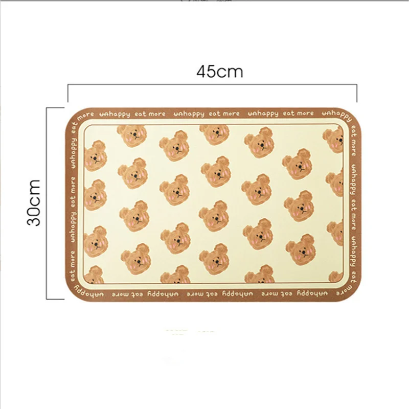 Cartoon Bär Leder Mahlzeit Tischset Ins Wind PU Isolierung Matte Premium Licht Luxus Westlichen Lebensmittel Abendessen Wasserdichte Desktop Pad – Detail 9