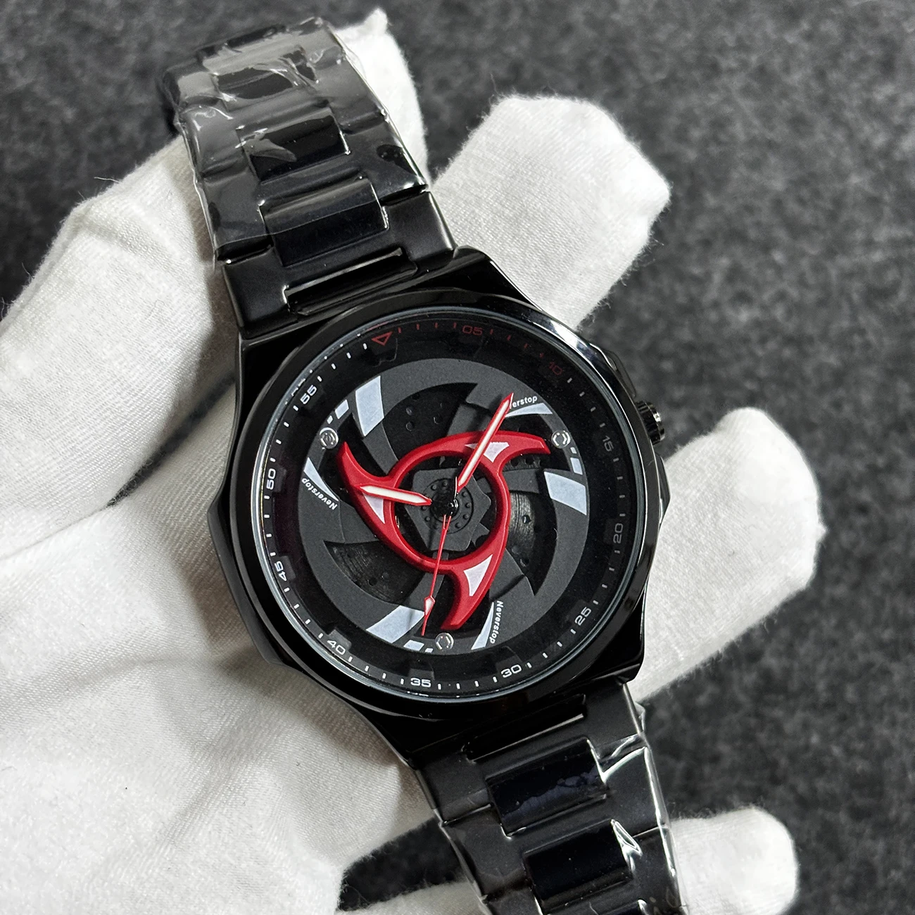 

Мужские кварцевые часы Creative Blade с вращающимся циферблатом, 3D-циферблат с вращающейся осью, стальной ремешок, спортивный стиль