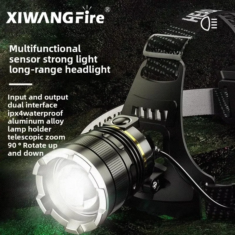 

Перезаряжаемый налобный фонарь, супер яркие светодиодные налобные фонари, 18650, водонепроницаемый налобный фонарь, рабочий свет, каска для рыбалки на открытом воздухе