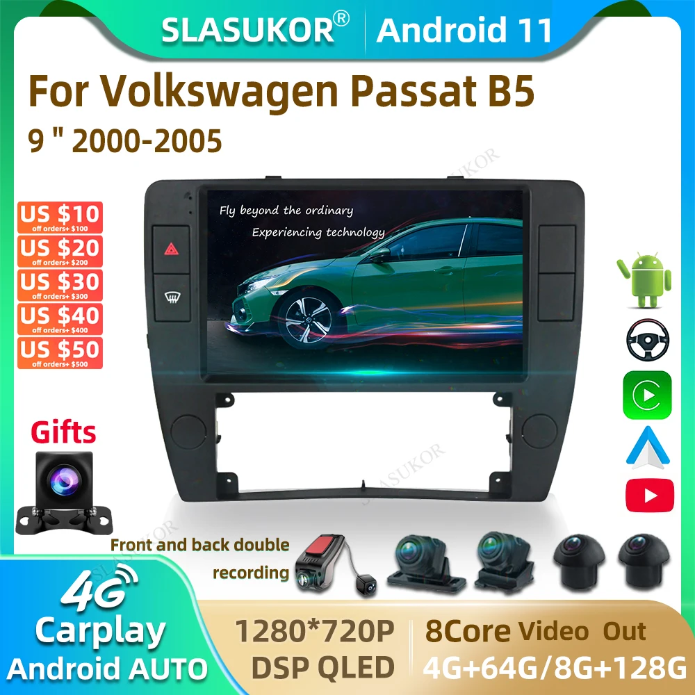 

9 Inch Kit For Volkswagen Passat B5 2000-2005 Android Car Radio Multimedia Video Player Car Audio Stereo Player Navigation