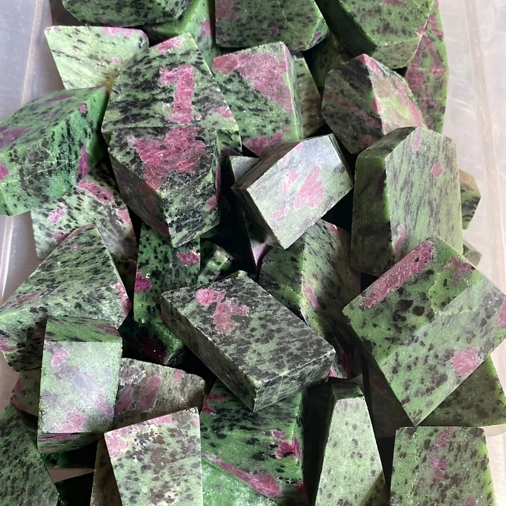 1pc Ruby Zoisite Crystal | Anyolite Carved Free Form Block | Metaphysical Home Decor, Natural Crystal, Unique Specimen