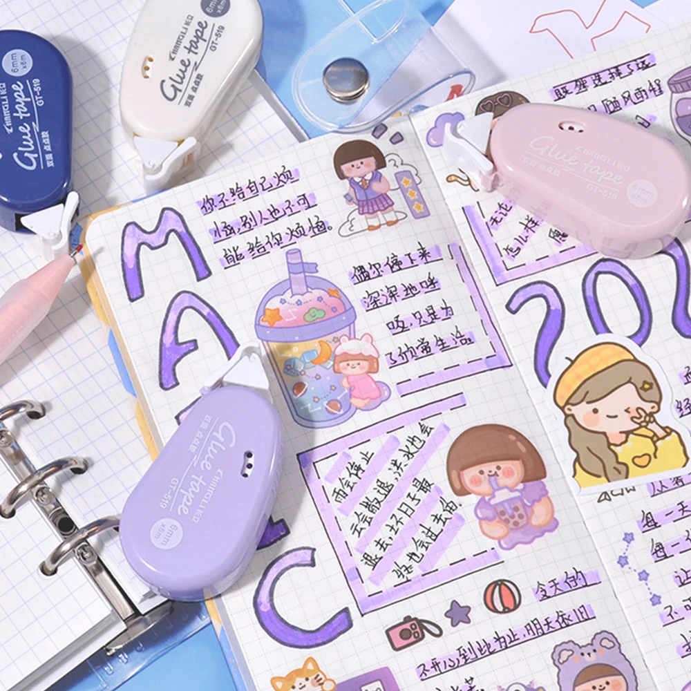 Easy To Use Double-sided Roller Small Double-sided Double Sided Glue Point Useful Convenient Educational Supplies