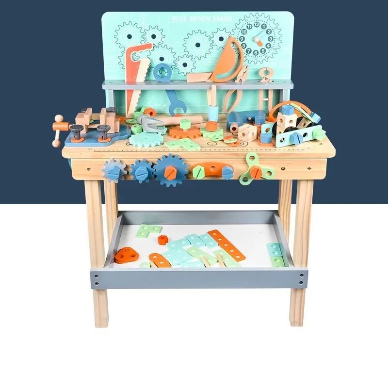 

z New Design Pretend Play Educational Wooden Tool Toy Workbench For kids