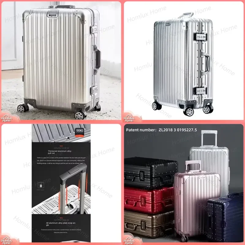 for High Quality 100 Percent Aluminum Magnesium Alloy Luggage Spinner Suitcase Travel Bag 20 24 26 29 Inch