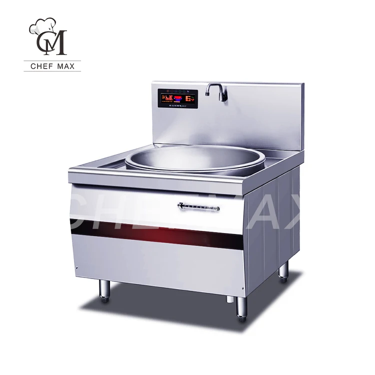 Chefmax Commercial Customized 20KW Vertical Large Concave Stir Fry Double Induction Wok Cooker Commercial