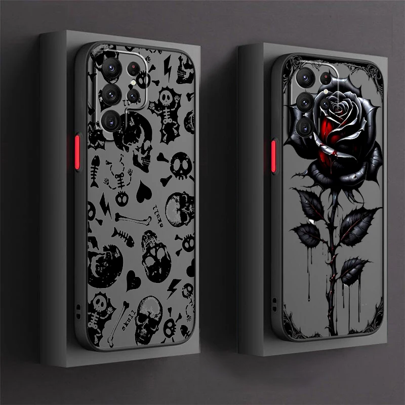 

Marvel Red Skull Horror Pattern Frosted Translucent For Samsung A53 A52 A33 A32 A51 A71 A21S A13 A73 A50 A22 A12 5G Funda