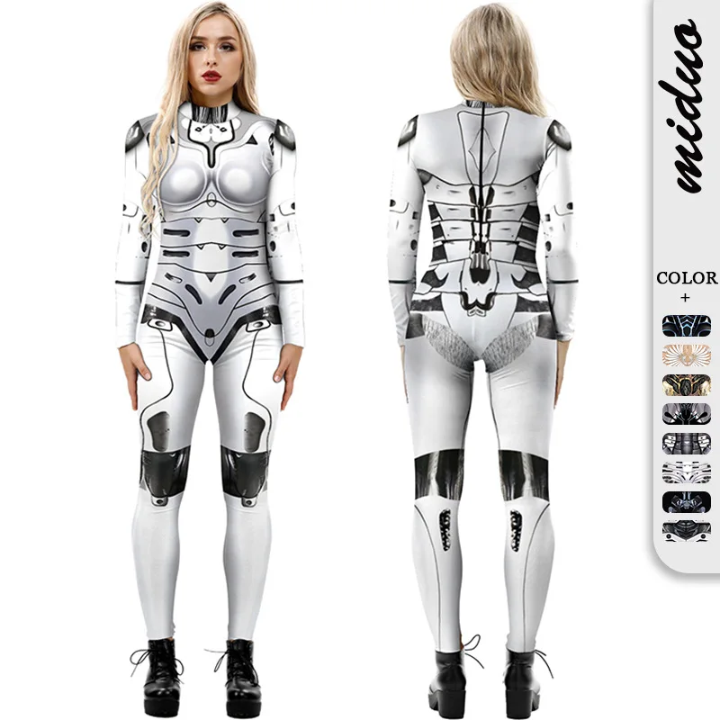 

New 3D Digital Printing Halloween Clothing Slim Fit Women's Jumpsuit Set Available In Multiple Colors