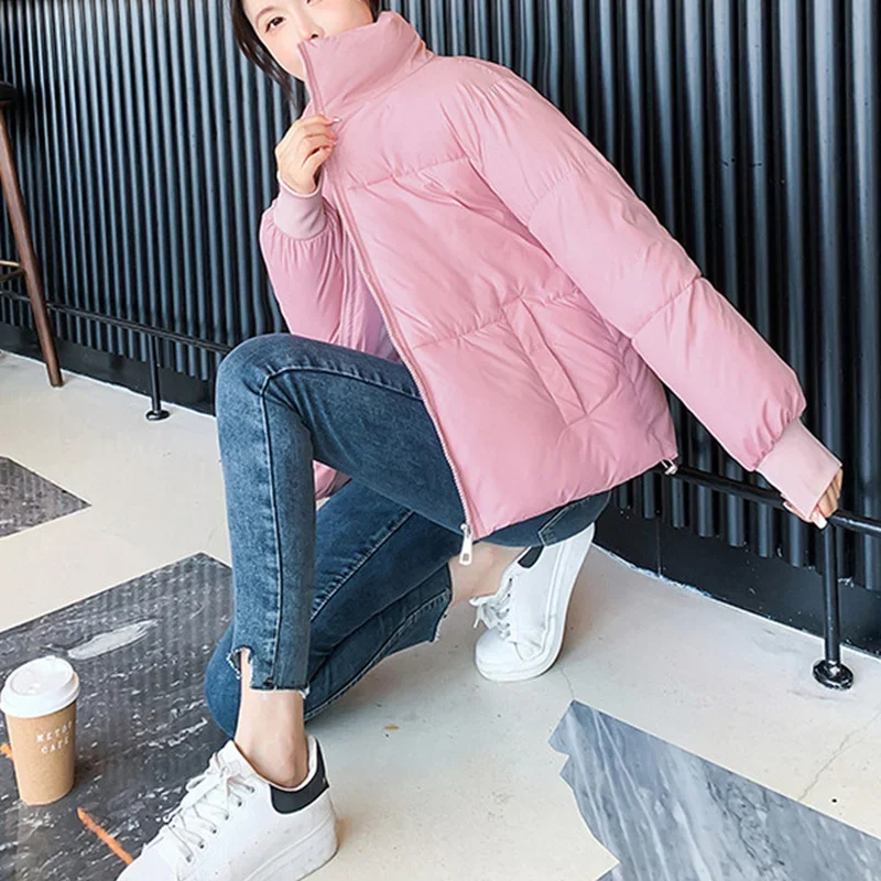 2024 New Fall Winter Female Warm Solid Bread Clothes Women Korean Style Loose Fashion Parkas Thickened Jackets Down Cotton Coats