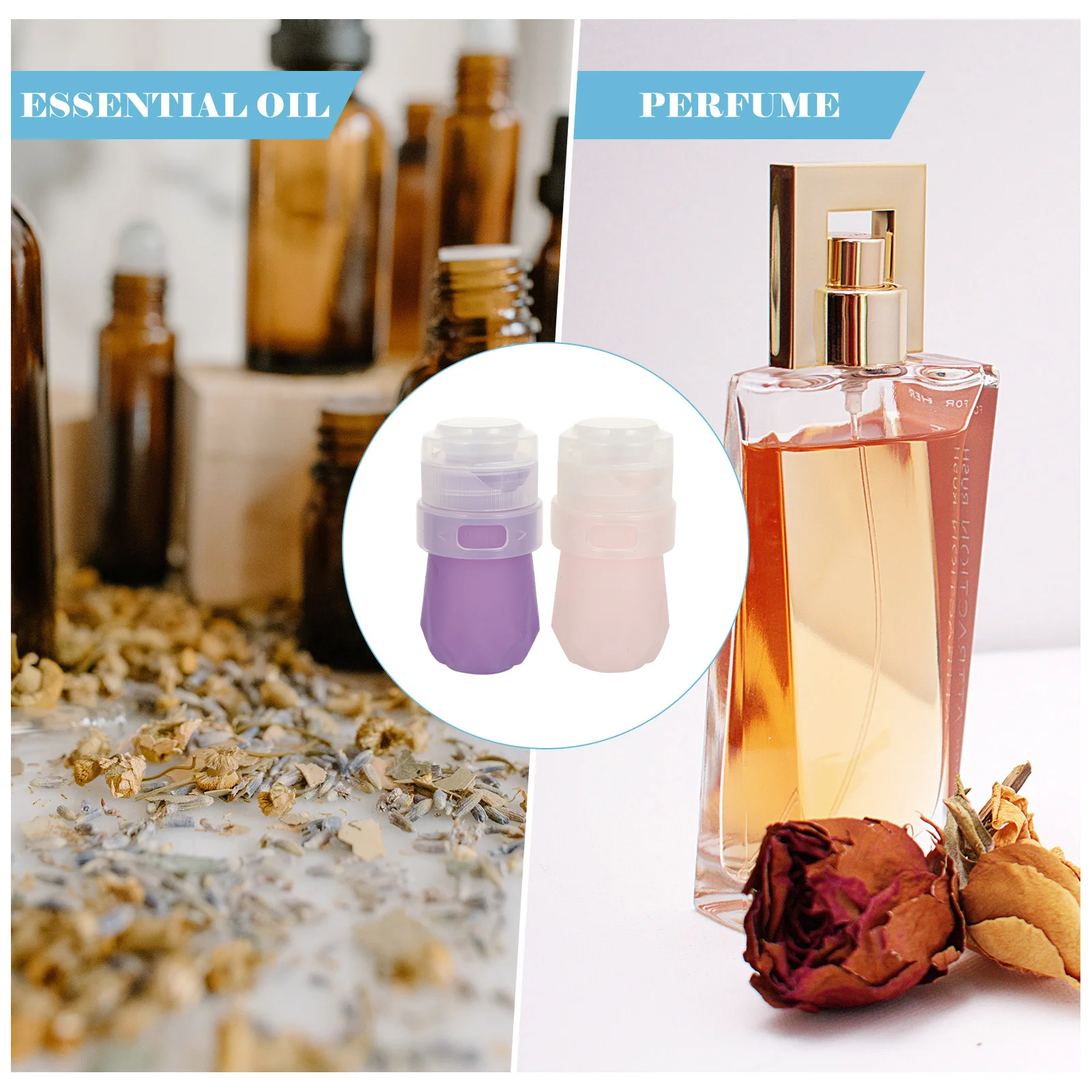 

4Pcs Portable Silicone Travel Leak Proof Bottles Lotion Shampoo Containers Empty Sub Bottles for Cosmetics and Toiletries