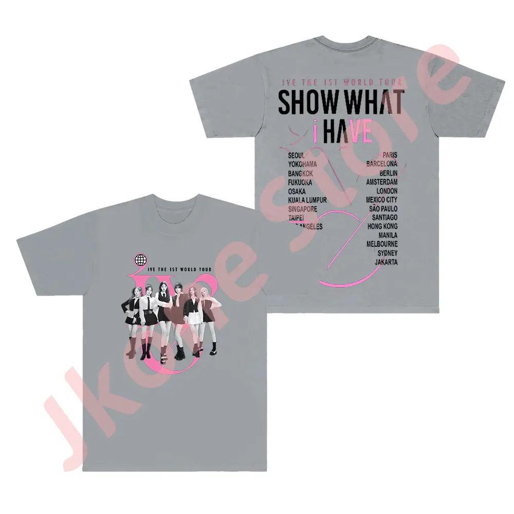 KPOP IVE Show What I Have World Tour Merch Tee New Logo T-shirts Women Men Fashion Casual Short Sleeve Crewneck