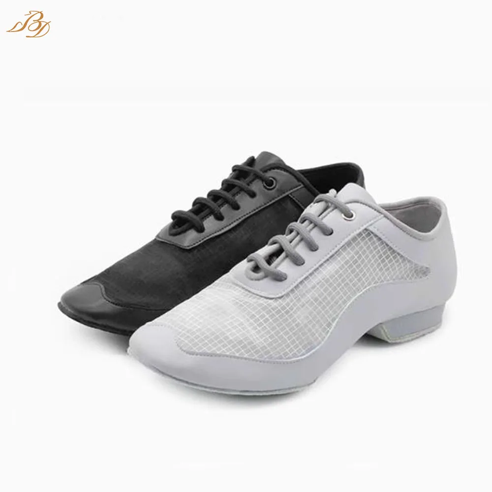 

Betty Latin dance shoes for female teachers, national standard dance shoes, soft soled men's social dance shoes DL3 Small grid