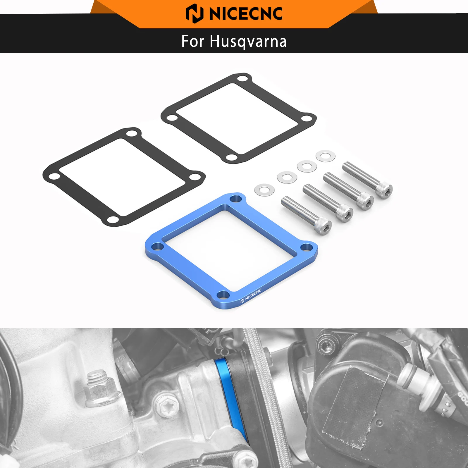 

NICECNC TBI Reed Valve Spacer Kit For Husqvarna TE300 TE250 TE150 2024-2025 TX300 TC125 TC250 2023-2025 For KTM EXC 300 GasGas