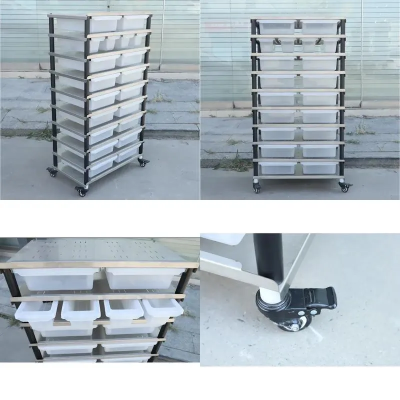 Reptile Feeding Fence Rack with Hidden Display Barrel and Feeding Box Stainless Steel Plastic Polka Dot Pattern