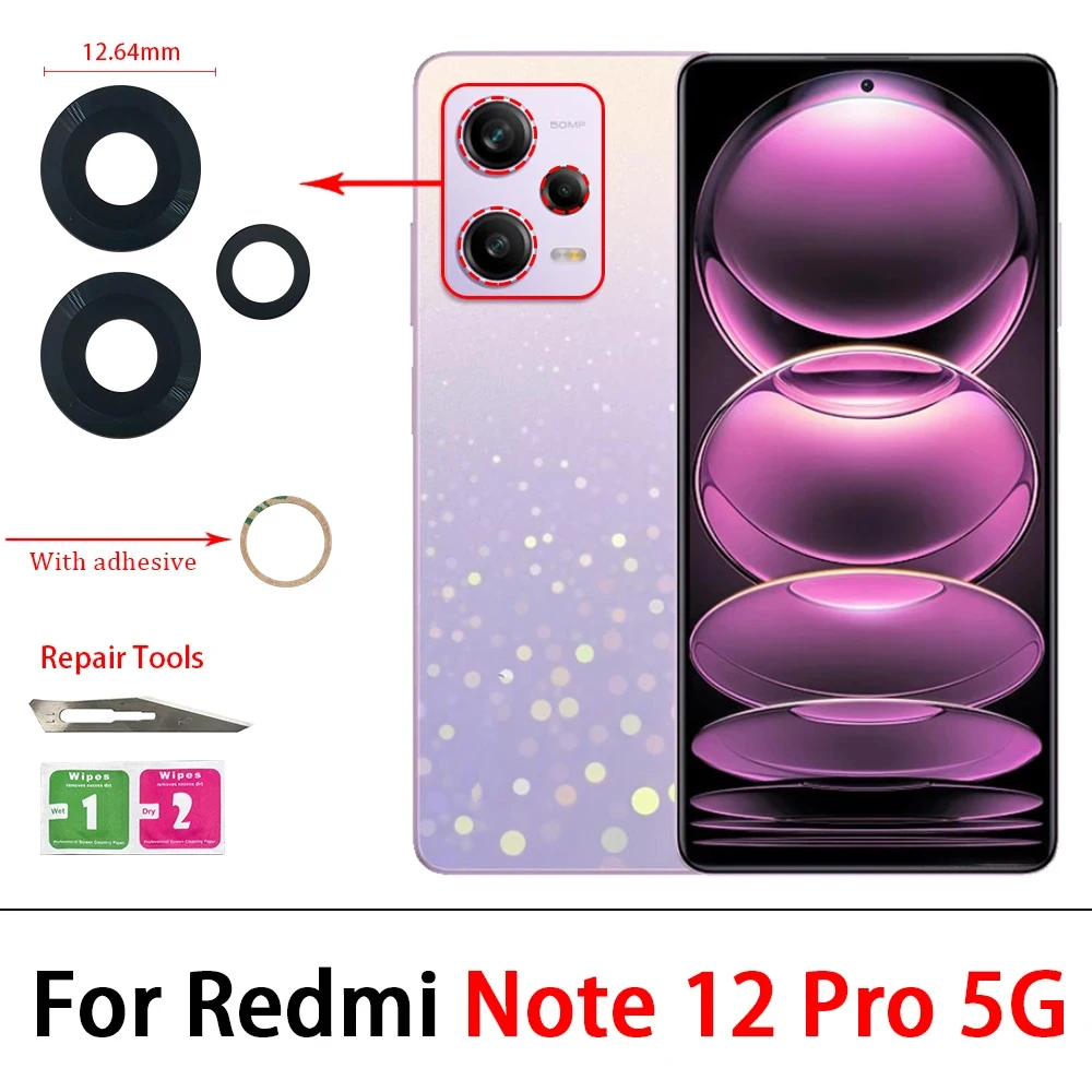 Camera Lens For Xiaomi Redmi Note 11 Pro 9S 8 7 11 10 12 Pro Plus 5G Rear Back Camera glass Lens With Glue Adhesive