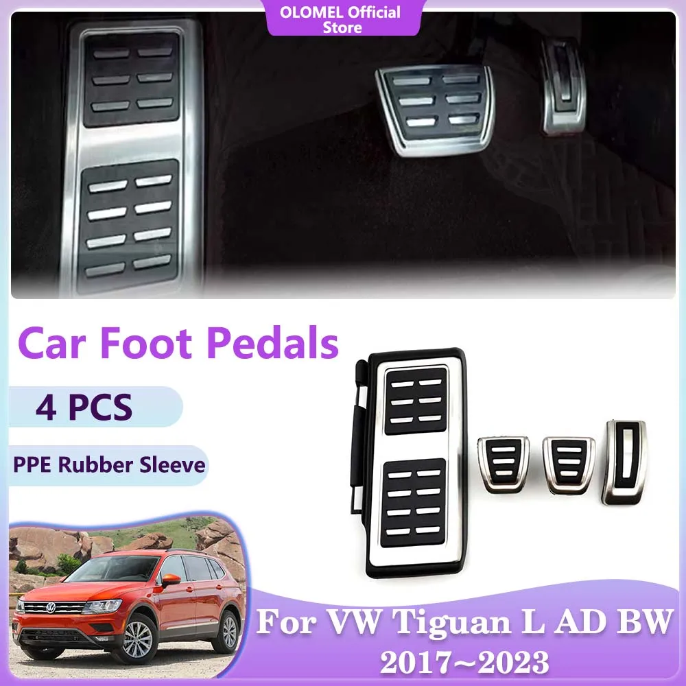 Car Foot Pedals for Volkswagen VW Tiguan AD BW L Allspace 2017~2023 Rest Brake Accelerator Covers No Drilling Interior Acessorie