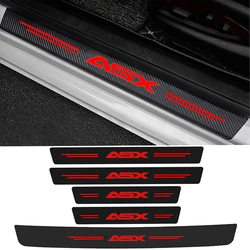 Car Door Threshold Stickers for Mitsubishi ASX Logo Sill Kick Plate Interior Decoration Strip Anti Scratch Guard Protective Film