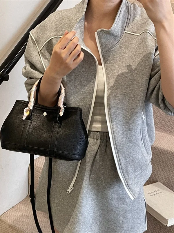 

Faionable Spring Summer Women's Buet Bag Handbag Sli Work Bag High-End Sensation Crossbody Bag Soft Handle PU Le...