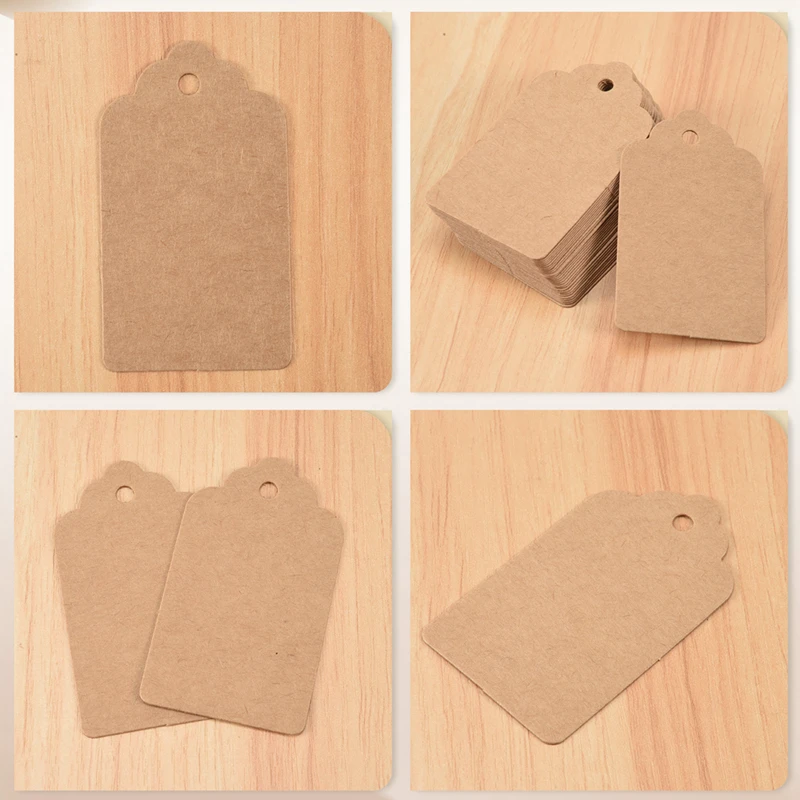 Rustic 40Mmx70mm Scalloped Kraft Paper Card,Blank Brown Tag,Wedding Favour,Gift Tag,DIY Tag,Luggage Tag,Price Label - Small