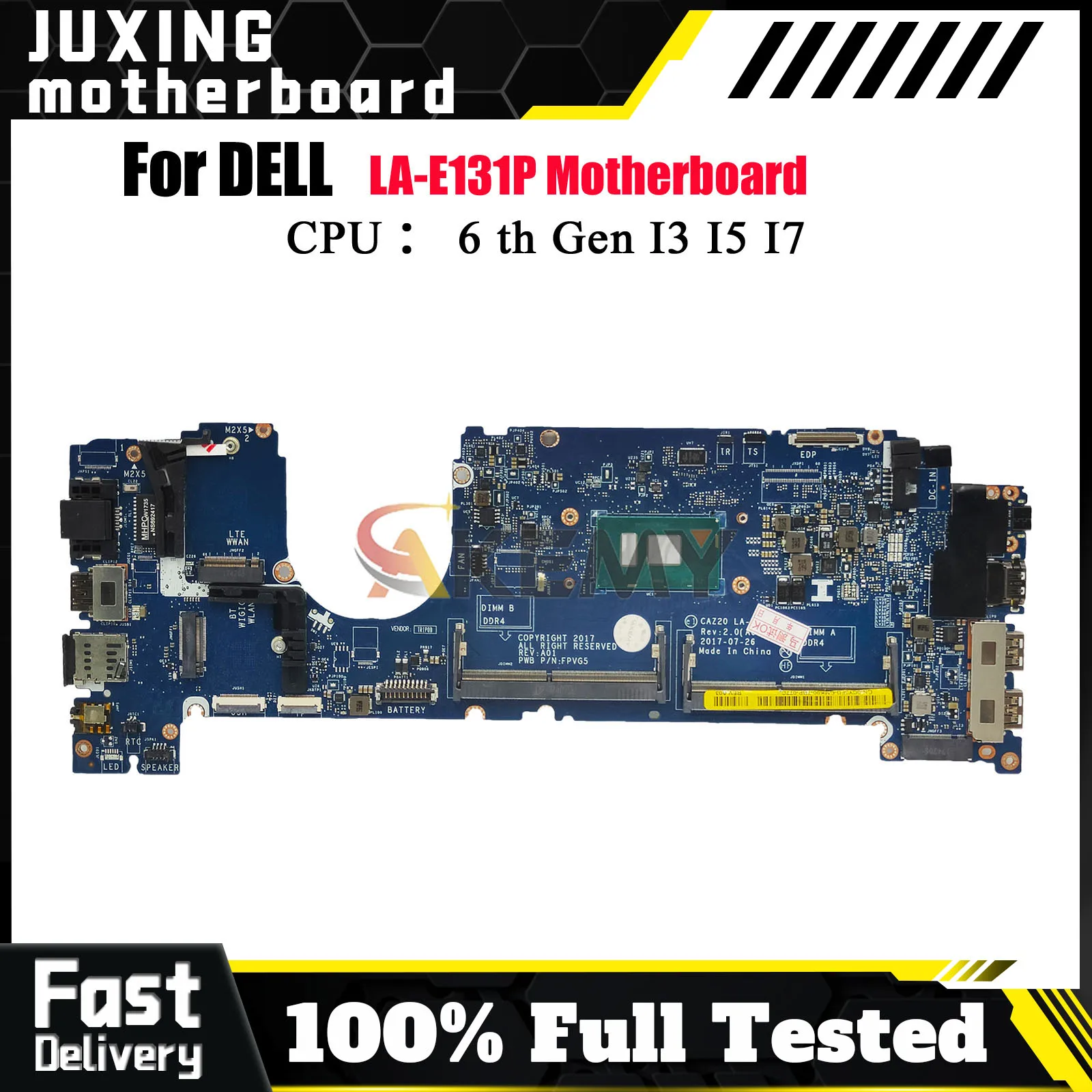 

LA-E131P Материнская плата для ноутбука Dell Latitude 7480, 6/7-го поколения i5 i7 CPU 0N480V 08FCRX 0F48ND 100% полностью протестирована