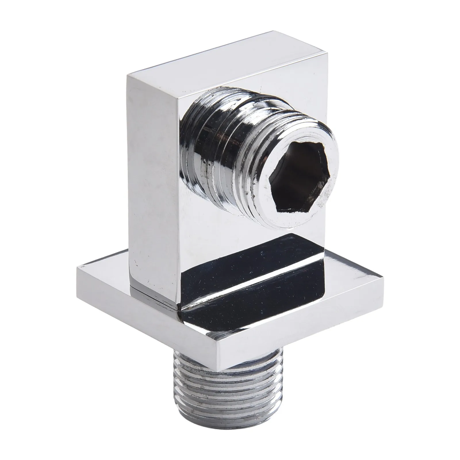 

Reliable Brass Square Shower Hose Wall Outlet Elbow Modern Chrome Connector Perfect Fit for Hand held and Bathtub Nozzles