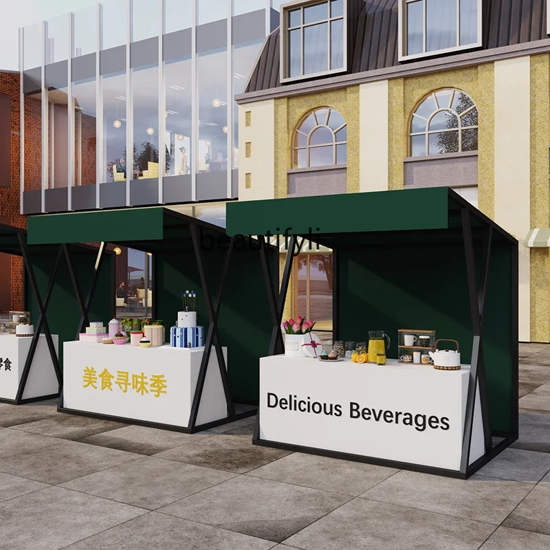 03.Outdoor wrought iron special stall table promotion scaffolding market commercial street display stand