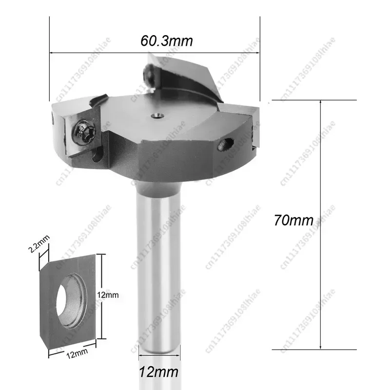 Indexable Three‑Flute Panel Router Bit Removable Blade 8mm 12mm 1 2 Shank